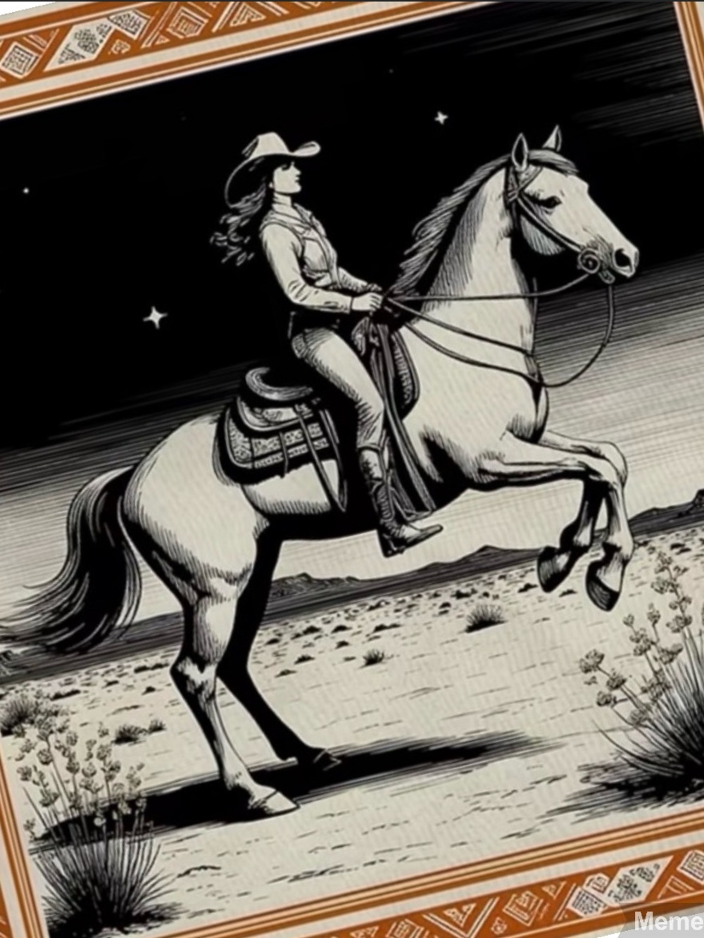 🤠 Western Cowgirl Horse Bandana / Scarf – Desert Print – 27.5” Square
